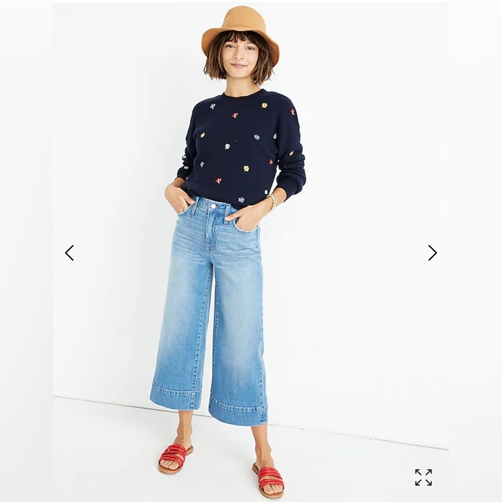 Madewell Wide Leg Crop Jean in Delaney Wash 29